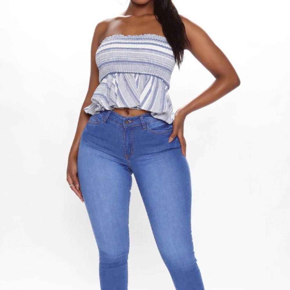 Dates On The Pier Top - Blue/combo size M